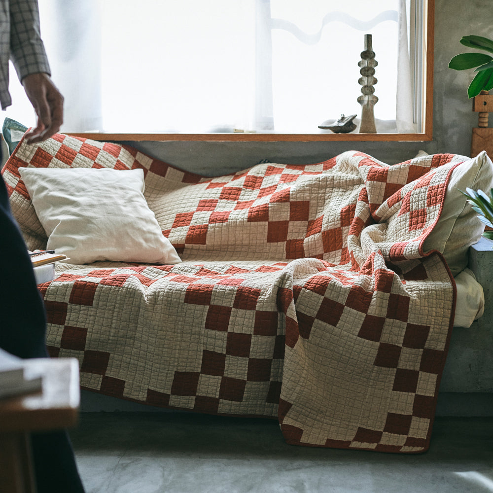 Patchwork Quilt Cover / RED