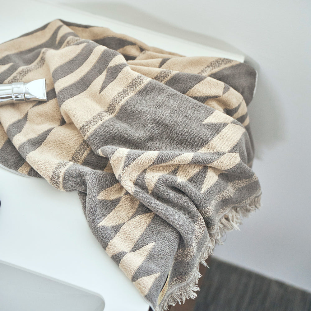 Cotton Pile Blanket / Native Motif BEIGE（M） – BasShu Online Store