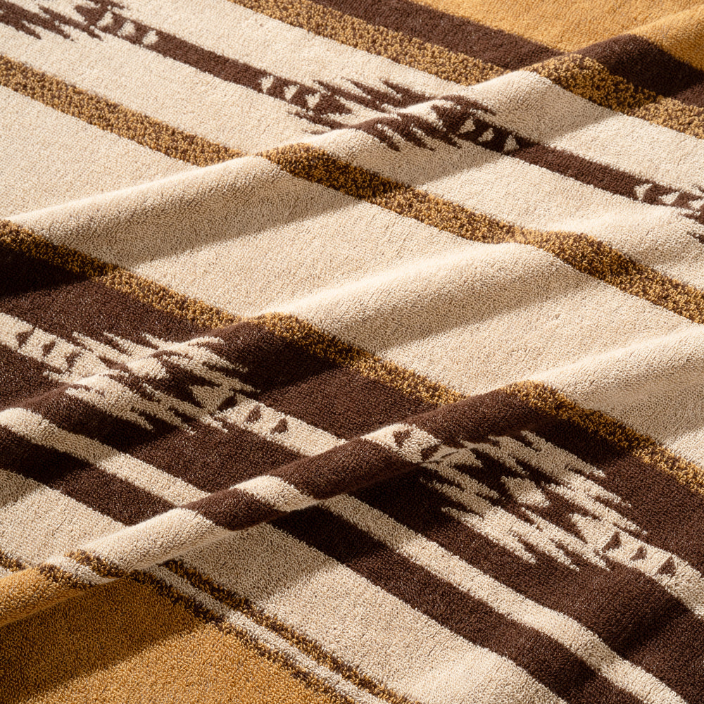 Cotton Pile Blanket / Native Border BLUE（L） – BasShu