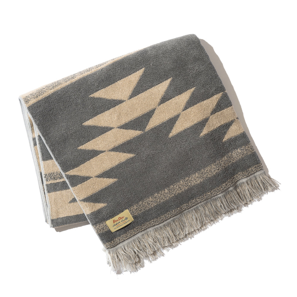 Cotton Pile Blanket / Native Motif BEIGE（M） – BasShu Online Store