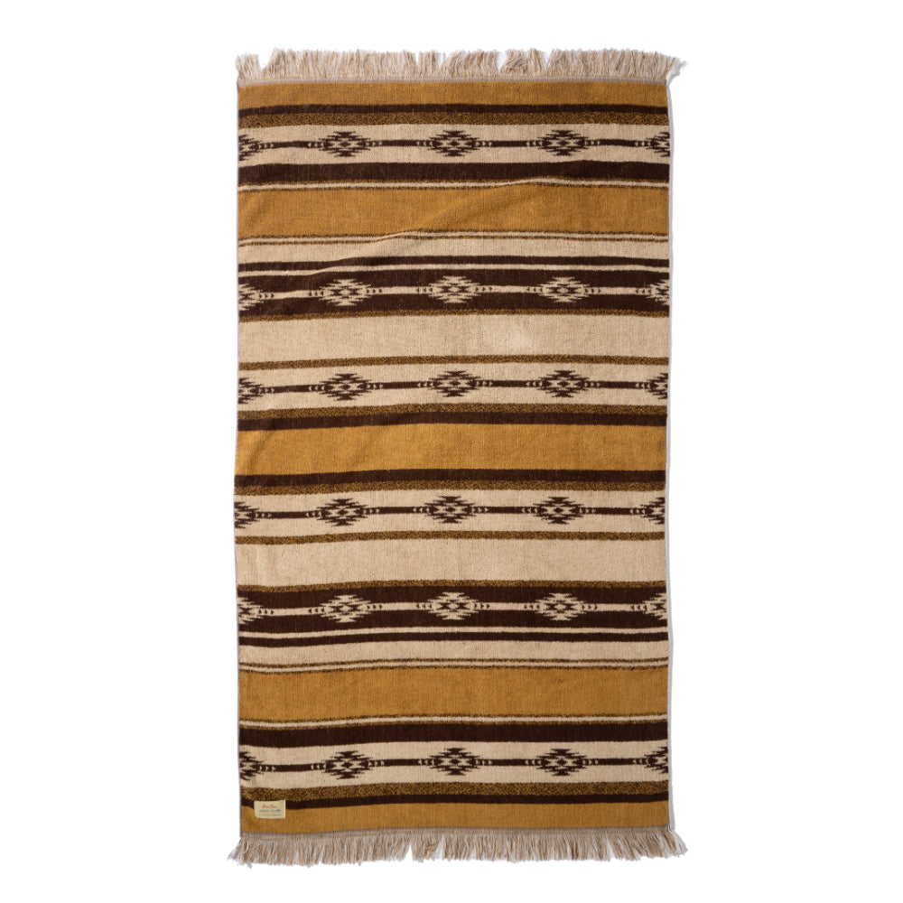 Cotton Pile Blanket / Native Border BROWN（M） – BasShu Online Store