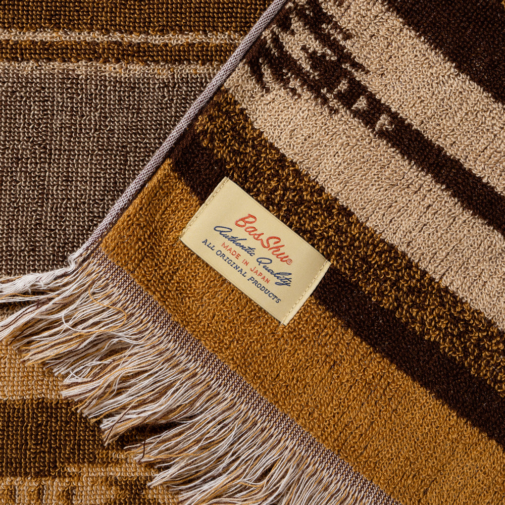 Cotton Pile Blanket / Native Border BROWN（M） – BasShu Online Store
